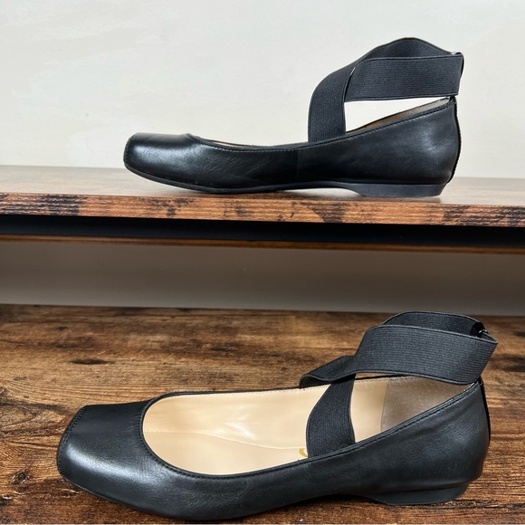 Jessica Simpson Ballet Flat Leather Shoes Stretch Ankle Strap Mandalaye Womens 7 - Picture 7 of 10